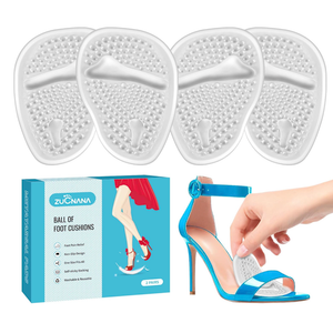 ZUCNANA Metatarsal Pads for Women, Ball of Foot Cushions for Heels, Soft Gel Foot Pads for Comfort and Foot Pain Relief, Non-Slip Heel Pads, One Size Fits Any (2 Pairs Clear)