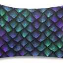 Dragon Scales Texture Satin Pillowcase for Hair and Skin Silk Pillowcase - Satin Pillow Covers with Envelope Closure 2 PCs 16x16