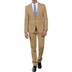 SOLOVEDRESS Men's 2 Piece Suits Set Regular Fit Casual Linen Blazer Jacket and Pants for Wedding and Party