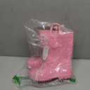 EUXTERPA Girls Waterproof Rain Boots Kids Toddler Solid Color Boots with Easy On Handles, Pink, Little Kid Size 30