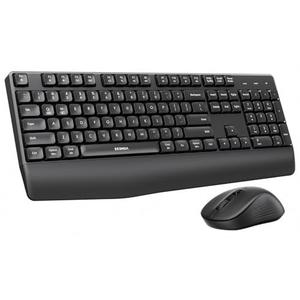Seenda Wireless Bluetooth Keyboard and Mouse Combo, COE200 Ergonomic Wireless Keyboard Mouse with Wrist Rest, Multi-Device Connection, Full-Size, Compatible for Computer/Laptop/Mac/MacBook, Black