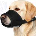 Soft Dog Muzzle for Anti Biting & Barking Secure & Breathable Mesh Mouth Guard for Grooming, Vet Visits, and Walks - Fits Small, Medium, Large Sized Dogs (Black-S)