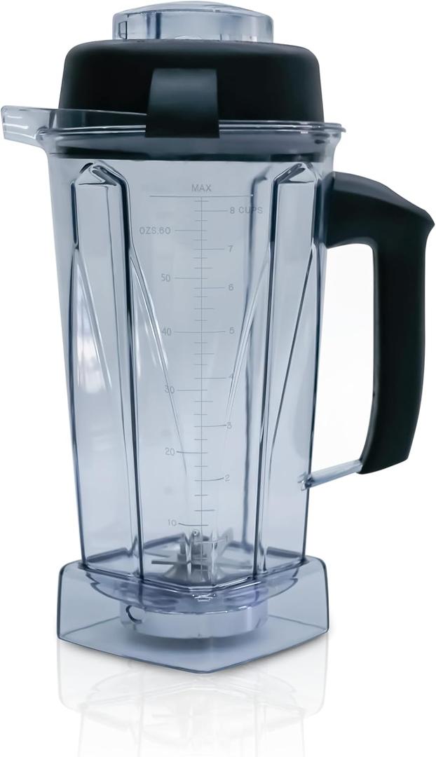Blender Pitcher 64 Oz, Replacement Pitcher For 5200 5300 6300 7500 VM0197 VM0101 VM0100 VM0103 E310 Classic Explorian Commercial Professional Series Blender Container 
