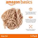 Amazon Basics Rubber Bands, Office Supplies, Size 64 (1/4"), 320 Bands/1 lb Pack, 3-Pack, Tan