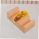 Cabilock Wooden Taco Holder and Sushi Stand - Multi-Function 3-Grid Tortilla Rack for Serving Tacos Sushi Rolls and Hand Rolls in Home or Restaurant