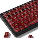 dagaladoo Red Clear keycaps,Transparent keycaps 60 75 100 Percent,Ceramic Jelly Key caps Set,Shine Through Key caps.,MDA Profile Keyboard Key Cap for Mx Switches Mechanical Keyboard