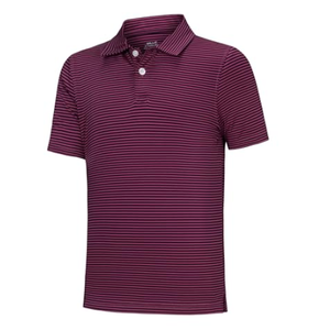 Willit Men's Golf Polo Shirts Short Sleeve Striped Performance Moisture Wicking Maroon Stripe XXL