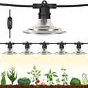 Espird Outdoor LED Grow Lights for Greenhouse 6-Light Waterproof String Grow Light, Full Spectrum LED Plant Grow Light Lamp, Waterproof Greenhouse Grow Lights for Seedling, Veg, Flower