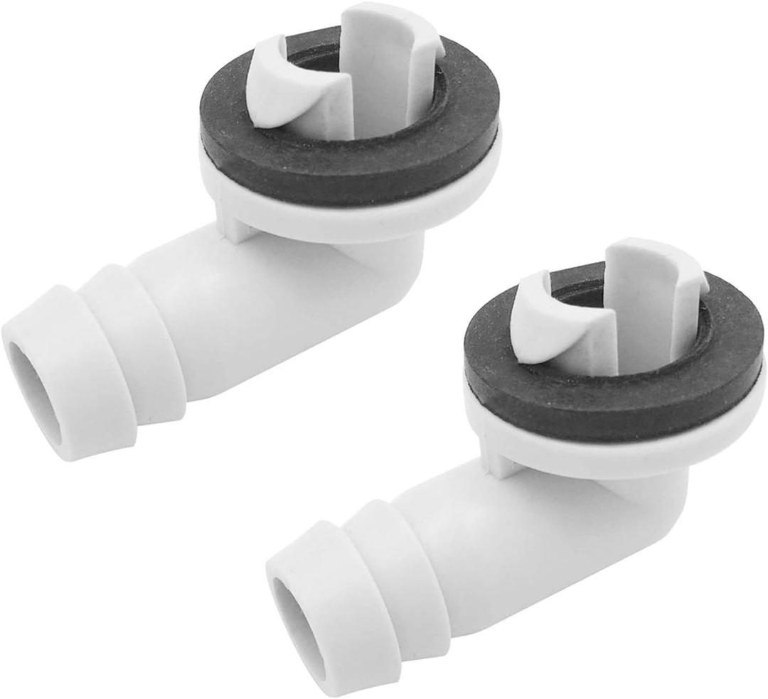 DGZZI 2PCS 3/5 Inch AC Drain Hose Connector Elbow Fitting with Rubber Ring for Window AC and Mini Split Units