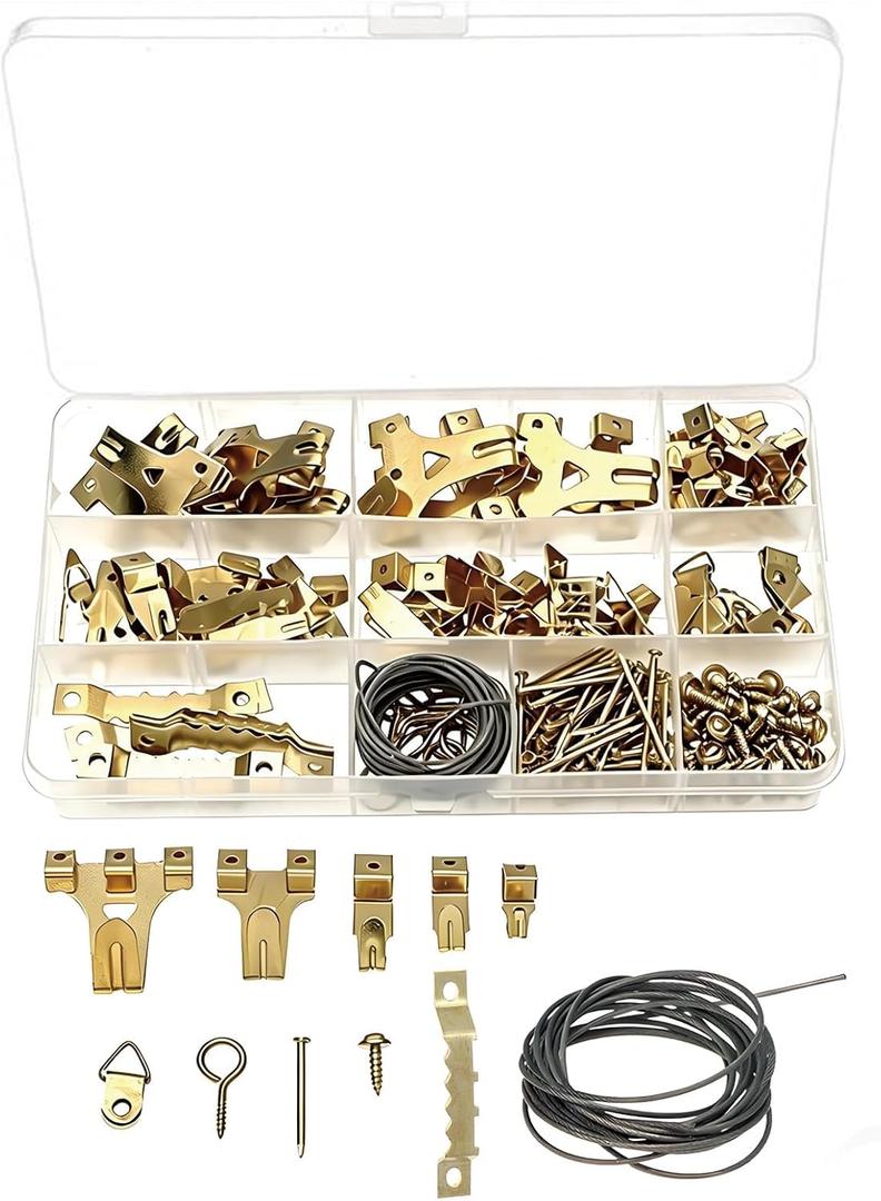 190 Pcs Picture Hanging Hooks, Heavy Duty Picture Hanging Kit