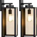 Large Size Outdoor Wall Light Fixtures, Exterior Lighting Fixtures Porch Sconces Wall Mounted, Waterproof Black Outdoor Wall Lanterns Lamps, Outside Lights for House Patio Front Door Entryway, 2-Pack