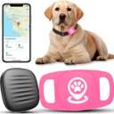 Pet Tracker for Dog, Dog Tracker Smart Pet Location Tracker with Holder, Smart Item Finder, MFi Certificated, Dog Tracking Device, No Monthly Fee, Works with Find My, iOS Only - Pink Case