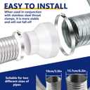 2 Set 6 to 4 inch Duct Reducer Adapter, Air Duct Reducer Increaser with 304 Stainless Steel Hose Clamps, HAVC Pipe Connector for Inline Ventilation Fitting System (6 to 4 Inch), White