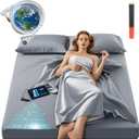 Grounding Sheets King Size, 20% Pure Silver Fiber + 80% Organic Cotton, Grounded Sheet Earth Connected Bedding Fitted Earth Sheets with Grounding Cord