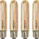 CTKcom T10 E26 Amber LED Light Bulb,Smooth Dimmable T10 Tubular Edison Light Bulbs,2 Watt 120V 2200K Warm White 140 lumens Vintage Edison Light Bulbs 25 Watt Equivalent, Pack of 4 