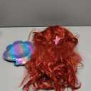 Funna Mermaid Wig for Girls Costume Accessories Halloween Princess Cosplay Long Curly Red, M
