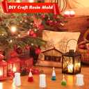 Suclain 4 Pcs Christmas Tree Candle Mold 3D Tree Shaped Silicone Mold Xmas Pine Molds for Candle Making with 100 Pcs Wicks for Wax Soap Clay Craft Cake DIY Home Party Decoration (Classic Style)