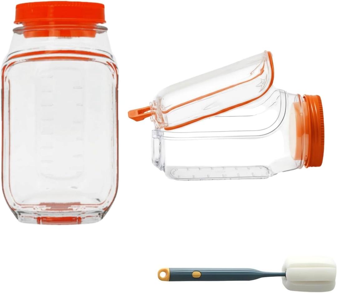 2026 New Salad Jar with Side Opening Leakproof Mason Jar Salad Container with Side Opening Dishwasher Safe Salad Container for Lunch On the Go Salad Jar for On-the-Go Meals (Orange version, 1PC)