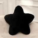 Huicheng Small Star Throw Pillows for Bed, Decorative Throw Pillows for Couch Livingroom, 15" Black Pillows Aesthetic Cute Floor Pillow with Soft Plush for Sofa Bedroom Kids Xmas Gift (Black)