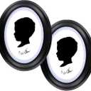2Pack 5x7 Oval Picture Frame Black Oval Photo Frame Wall Hanging Picture Frames for Home Gallery Wedding
