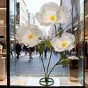 Giant Gradient Paper Flower Decoration  Oversized Standing Paper Flowers for Events, Garden Party, Window Display, Weddings, Birthday Photoshoots, Baby Shower Decorations (White)