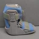 Jewlri Walking Boot for Broken Foot, Air Cam Walker Boot for Foot Injury Adjustable Fracture Support for Sprained Ankle, Grey Shell with Light Blue Lining for Women, Medium