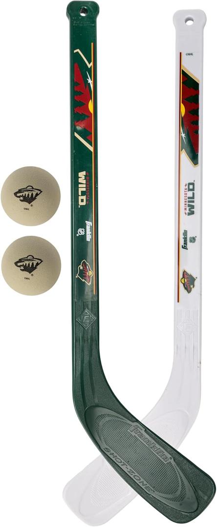 Franklin Sports NHL Mini Hockey Stick Set - NHL Team Knee Hockey Stick and Ball Set - Two Player Stick Set - Great Toy for Kids