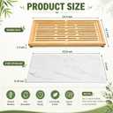 24"x16" Large Stone Drying Mat with Bamboo Rack, Beige