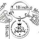 40th Birthday Gifts for Women Men Keychain Daughter Son Birthday Gift for Husband Wife 40 Year Old Birthday Gifts for Sister Brother 40 Yr Old Birthday Gifts for Best Friend Happy Birthday Key Chains (Silver, S)