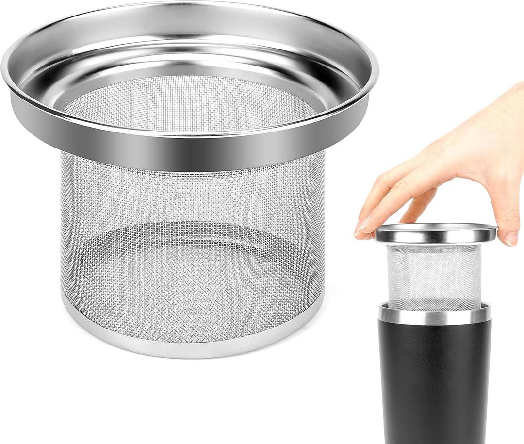 Linkidea Tumbler Tea Infuser for Loose Leaf Tea, Compatible with YETI Tumbler 20oz/30oz, Iron Flask Classic 24oz/32oz Mug Attachment, 304 Stainless Steel Mesh Strainer (Dishwasher Safe)