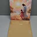 Jesus and Girl Wall Art Christian Poster Painting Jesus and Children Canvas Art Print Soft Pink Sunset Landscape Wall Decor Picture For Baby Girl Room Nursery Room Living Room Bathroom Religious Decorations 12*16 in (Canvas)