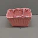 Wicker Picnic Basket for Kids, Small Woven Rattan Basket with Handles Pink Garden Harvest Hamper Basket Empty for Storage Toy Flower Wedding