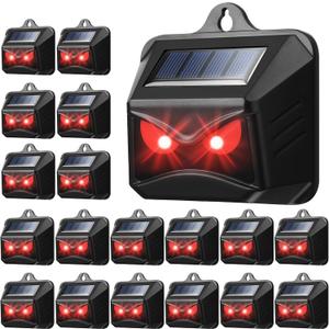 18 Pack Solar Control Light Nocturnal Animal Repeller Outdoor Deterrent Devices Light Sensor Animal Repellent for Skunk Deer Coyote Fox Raccoon Cat Garden Yard Farm Chicken Coop (Black)