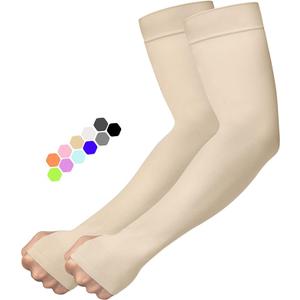 4 PCs Outivity Arm Sleeves for Men Women Upf 50 Compression Arm Sleeve for UV Blocking Protection Assorted