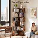Decofy 7 Tier Corner Bookshelf, 70.86” Tall Corner Bookcase, Wood and Metal Industrial Storage Corner Shelf, Large Modern Display Storage Rack for Living Room Home Office - Brown, 23.6 inches x 9.25 inches x 70.87 inches