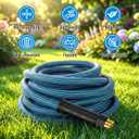 NON-EXPANDABLE Garden Hose 25 ft, Heavy Duty Flexible Water Hose, Kink Resistant Lightweight Hybrid Hose with Durable Fabric Skin, Leakproof Hose Male to Female Fittings