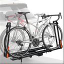 TOOENJOY Folding Hitch Bike Rack, Heavy Duty Bicycle Carrier Platform with Single Arm and Tier Strap, Fits 2" Hitch Receiver for SUV Pickup Truck, 2-Bike Capacity