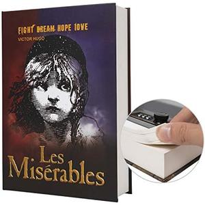 Real Paper Transfer Book Safe, Hollow with Secret Hidden Compartment, Combination Lock, 8.7"×6"×2" (Les Miserables-Combination)