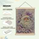 BearCake Vintage Purple Christmas Wall Art Poster Hanger Frame, Purple Christmas Decor, Fairytale Winter Xmas Floral Present Box Santa Wall Decor for Home Bedroom Living Room, 12x16 Inch Set of 2