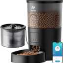 IMIPAW Automatic Cat Feeder 5G WiFi and Water Dispenser, Timed Dry Food Dispenser APP Remote Control, Programmable Portions, with Desiccant, Cat Fountains for Drinking with Filter, Small Pets (Combo) (Black)