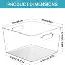 Vtopmart 10 Pack Extra Large Clear Plastic Storage Bins,11x11 Cube Acrylic Organizer Square Containers with Handle for Pantry,Closet,LaundryRoom,Kitchen,Bathroom,UnderSink Organization