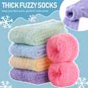 Yebing Non Slip Hospital Socks for Women with Grips Fuzzy Cozy Anti Skid Slipper Socks Winter Warm Soft Fluffy Sleep Socks