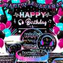 Music Party Supplies,155pcs Music Birthday Party Decorations & Music Tableware Set- Music Plates Cups and Napkins Tablecloth Balloons Backdrop etc...