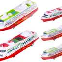 Toyvian Boy Wind up Toys Boats: 5Pcs Ocean Liner Cruise Yacht Collection Toy, Plastic Boat Models Summer Ship Race Game, 6.3 X 1.77 X 1.26 Inches