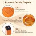 Round 16 Inch Bamboo Waterproof Shower Bathroom Stool Chair, Duty Wooden Bath Corner Shaving Legs Bench Seat (Honey Bamboo, XL)
