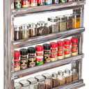 MyGift Wooden Spice Rack Wall Mount, Hanging 4 Tier Seasoning Jar Shelf Organizer, Condiment Storage for Kitchen, Pantry, Large Spice Organization, Vintage Rustic Torched