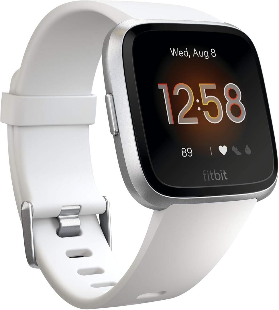 Fitbit Versa Lite Edition Smartwatch with S/L bands - White/Silver 