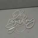 Oh Baby Neon Sign, Baby Shower LED Neon Light for Party Wall Decor Light Up Sign for Gender Reveal Birthday Party Decorations Warm White Dimmable USB Powered(14.2"*12.9")