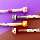 (4pcs) Cat Pens,fidget Spinner pen, 0.5 mm Gel Ink Pen, touch points for anxiety pen,Fidget Ball Stress Relief spinning pen for adults school office supplies gifts