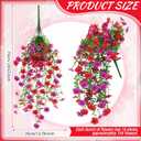 4 Pack Artificial Trailing Hanging Flowers,Red, Purple | Silk Plastic Construction, Uv/water Resistant, 29 Inch Trailing Vines with 156 Blooms, Fits Porch, Balcony & Courtyard Decor